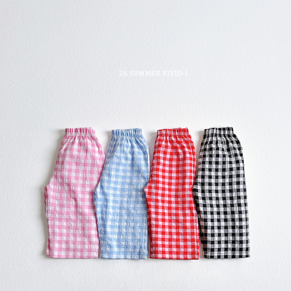 90-140 VV 輕薄基本格紋褲 4色