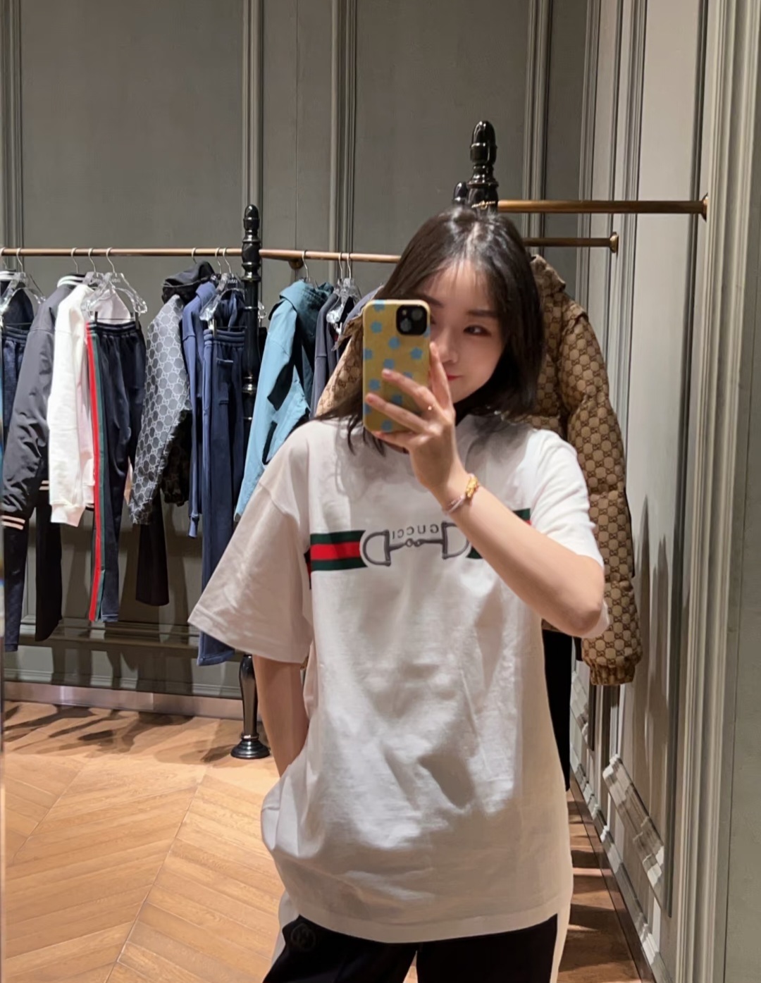 GG 白色 馬蹄扣圖案 Tee 成人款