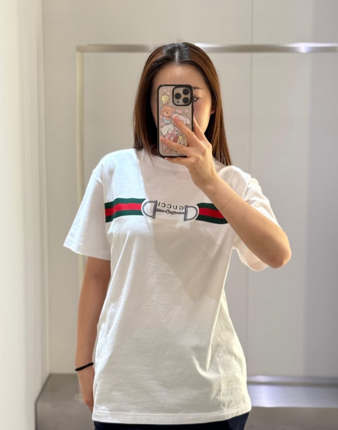 GG 白色 馬蹄扣圖案 Tee 成人款