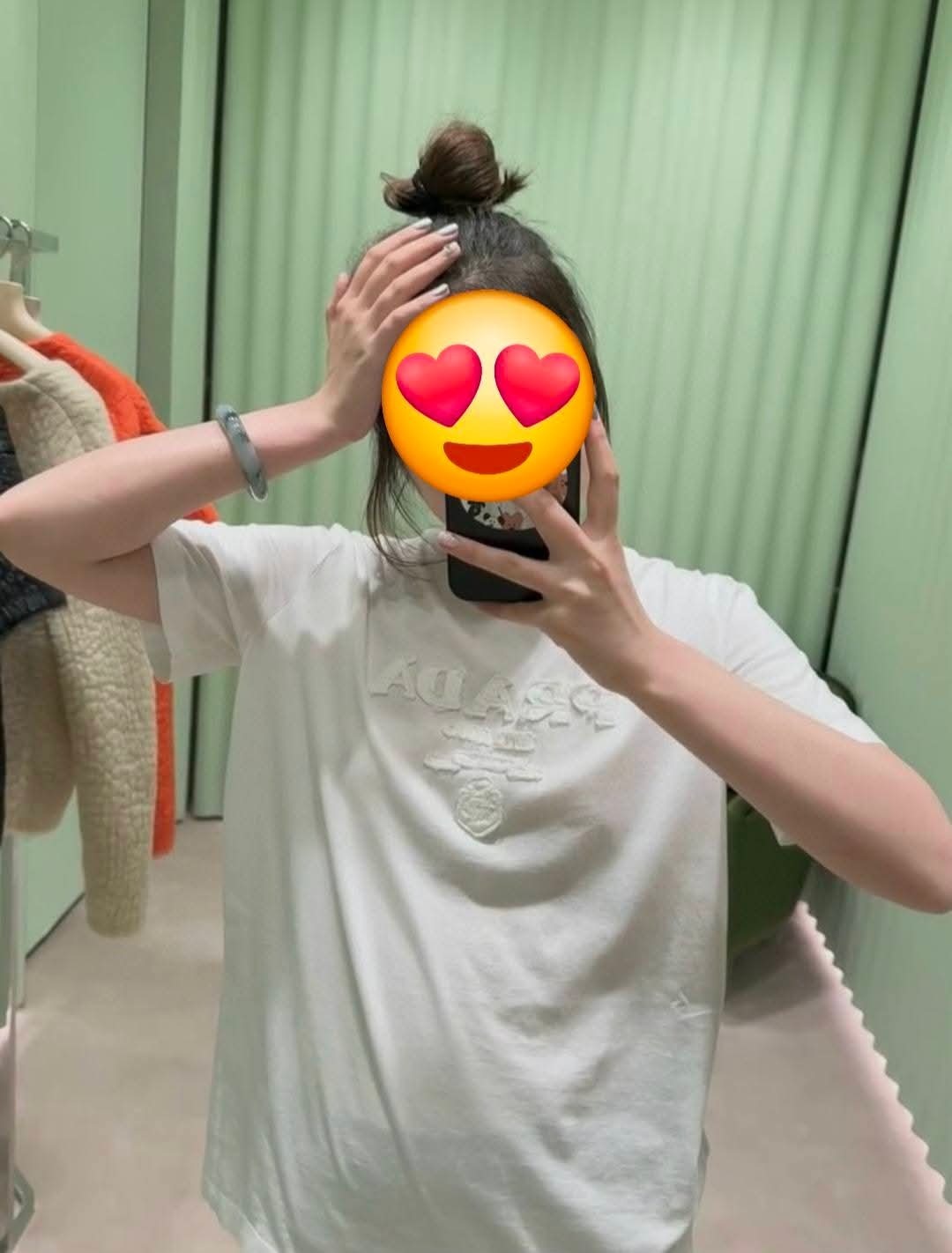 Prada 白色刺繡LOGO Basic Tee 女款