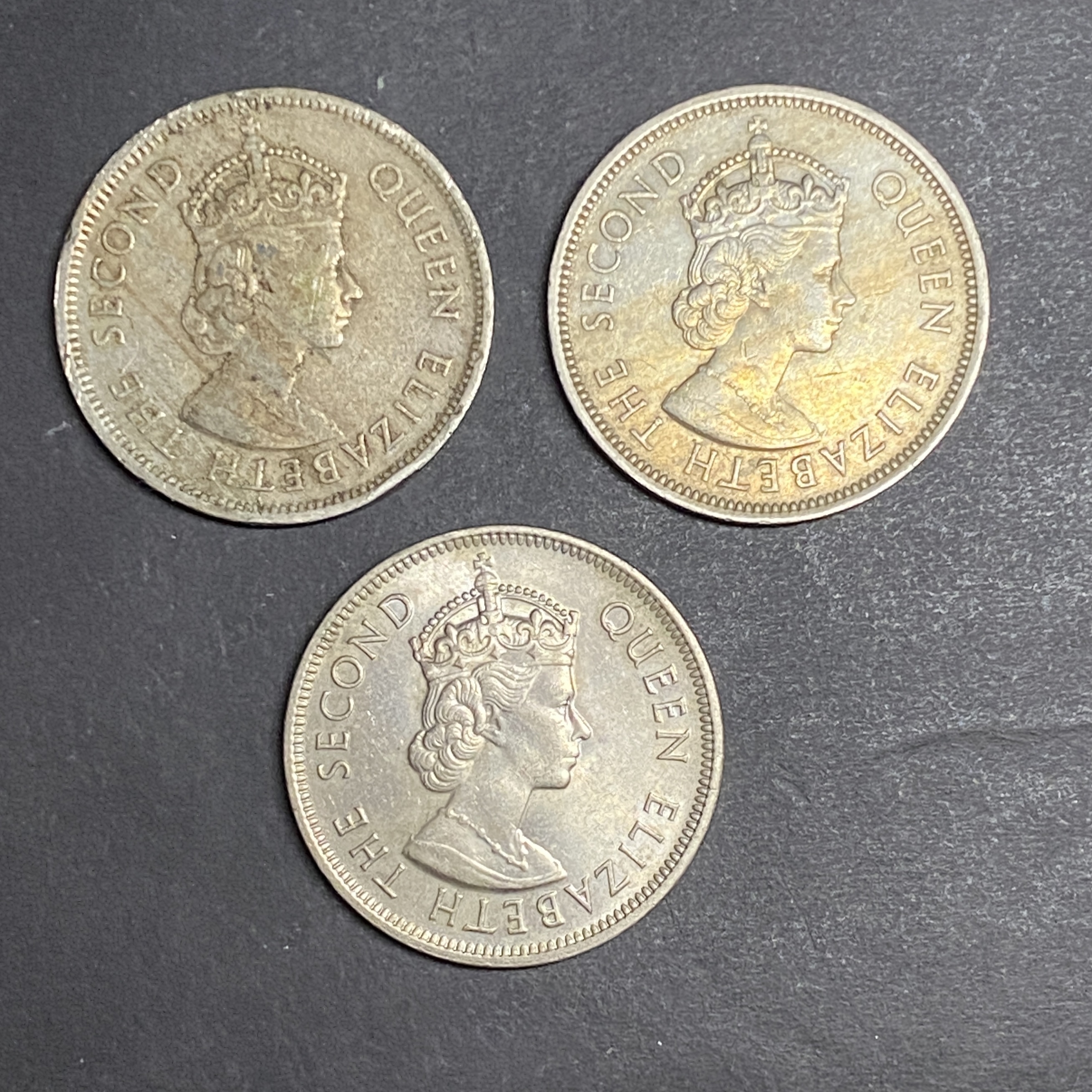 1960H/1970/1975年香港伊利莎伯二世一元共3個