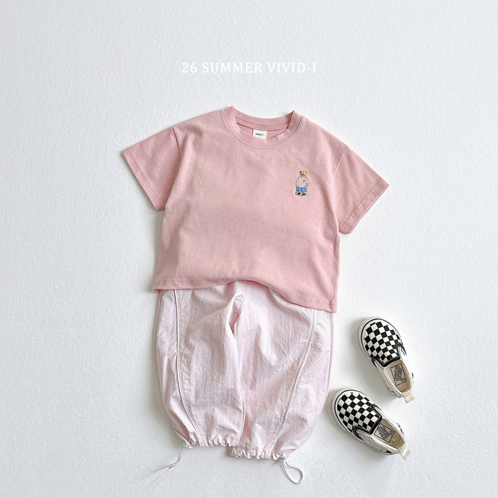 90-140 VV 刺繡小熊素色上衣 4色