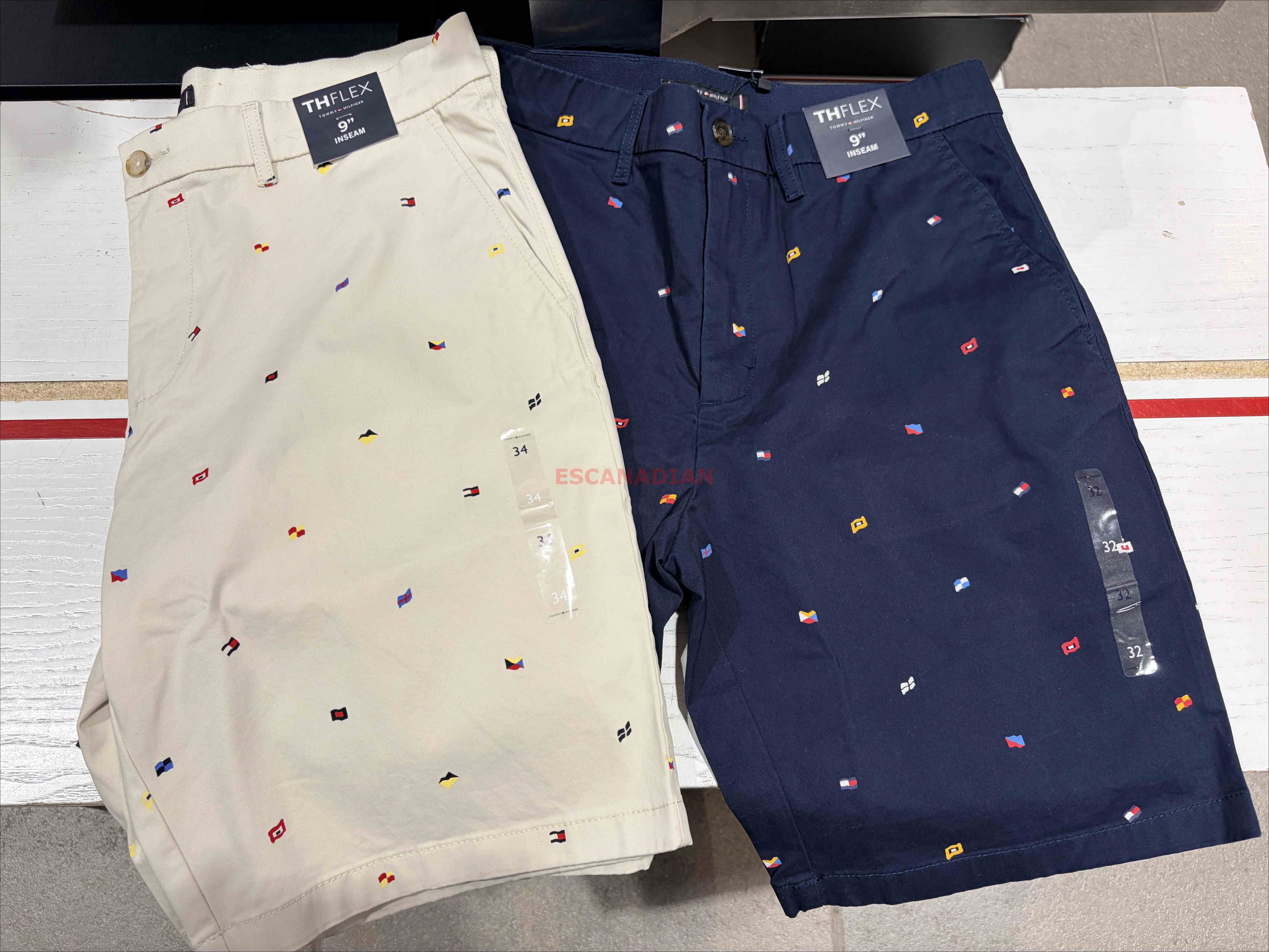 TOMMY 男大人 滿版小國旗 硬挺 工作短褲 (長度9) (2色)