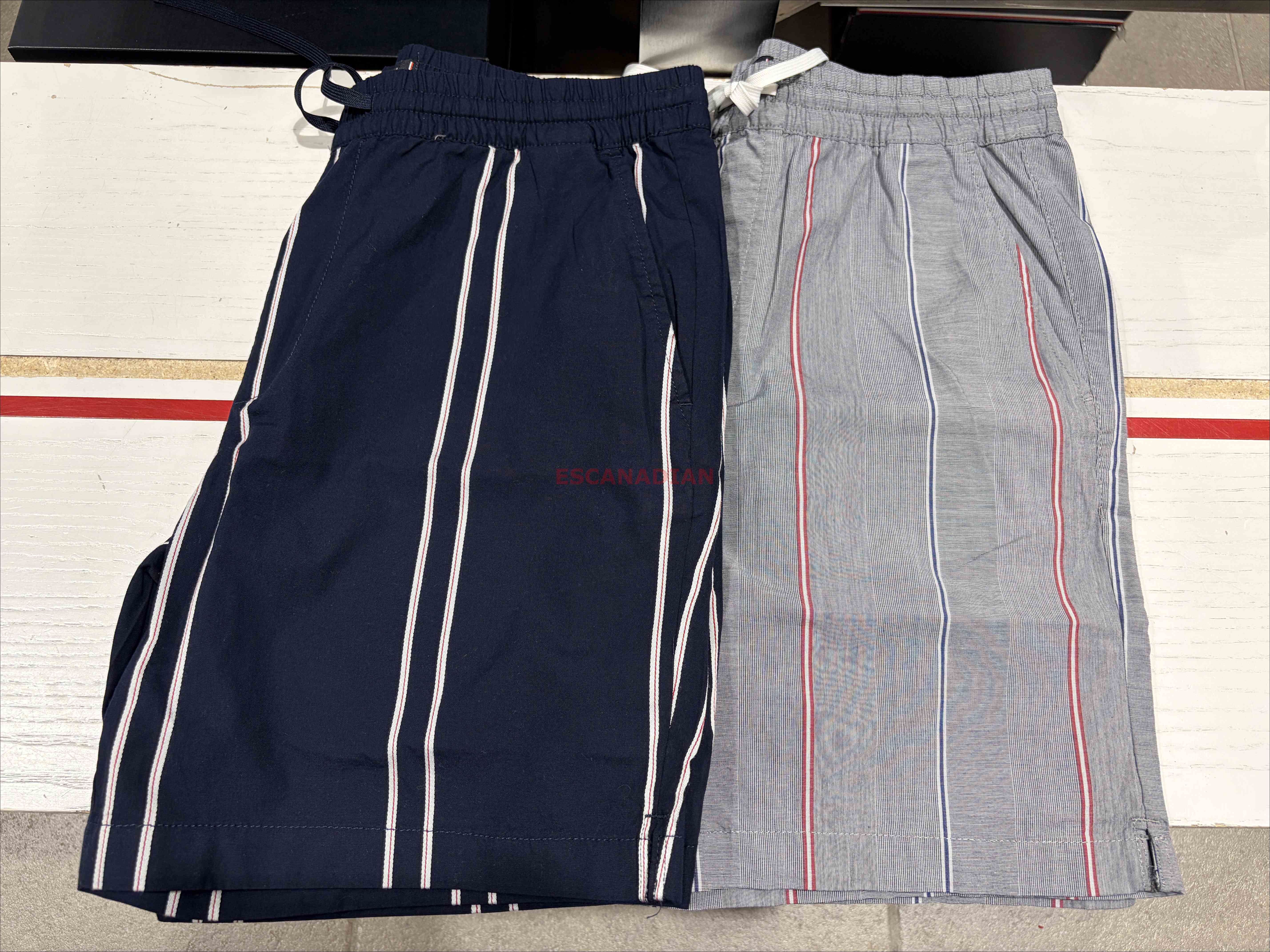 TOMMY 男大人 直條紋 休閒短褲 (長度7) (2色)