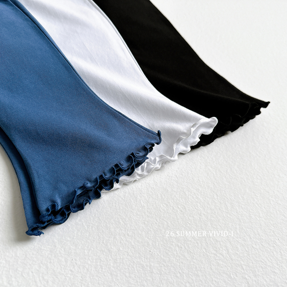 90-140 VV 木耳邊基本7分喇叭褲 3色