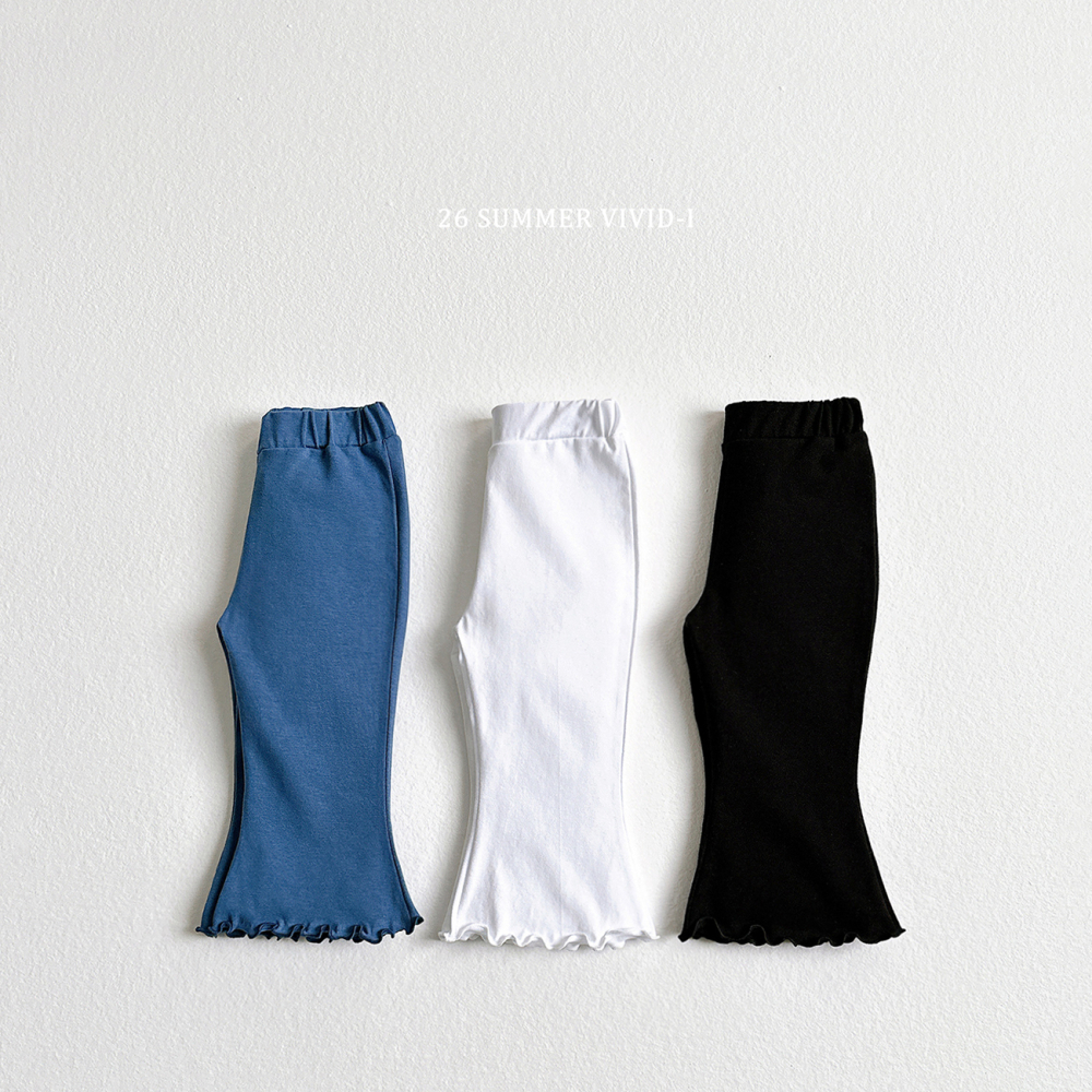 90-140 VV 木耳邊基本7分喇叭褲 3色