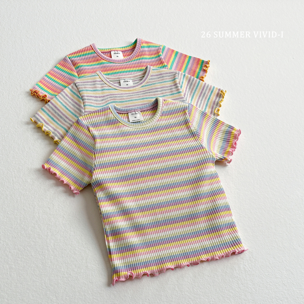 90-140 VV 彩虹捲邊上衣 3色