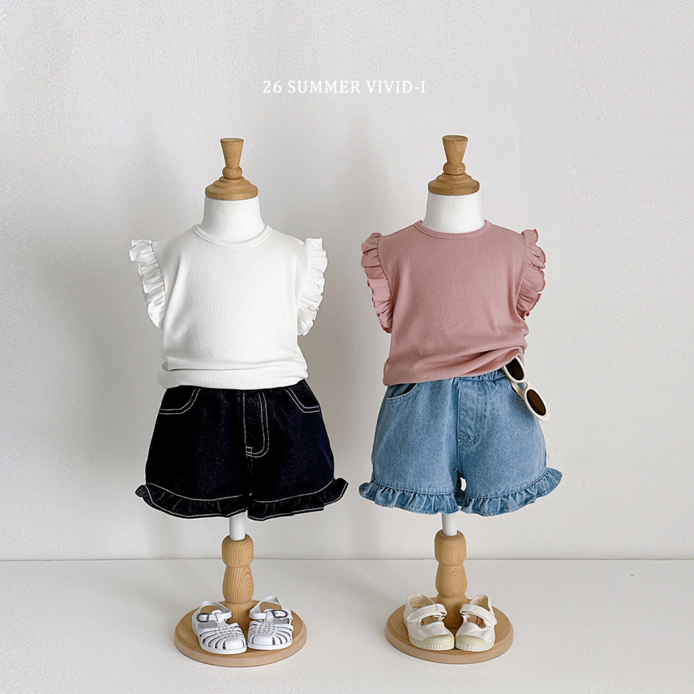 90-140 VV 荷葉邊羅紋上衣 3色