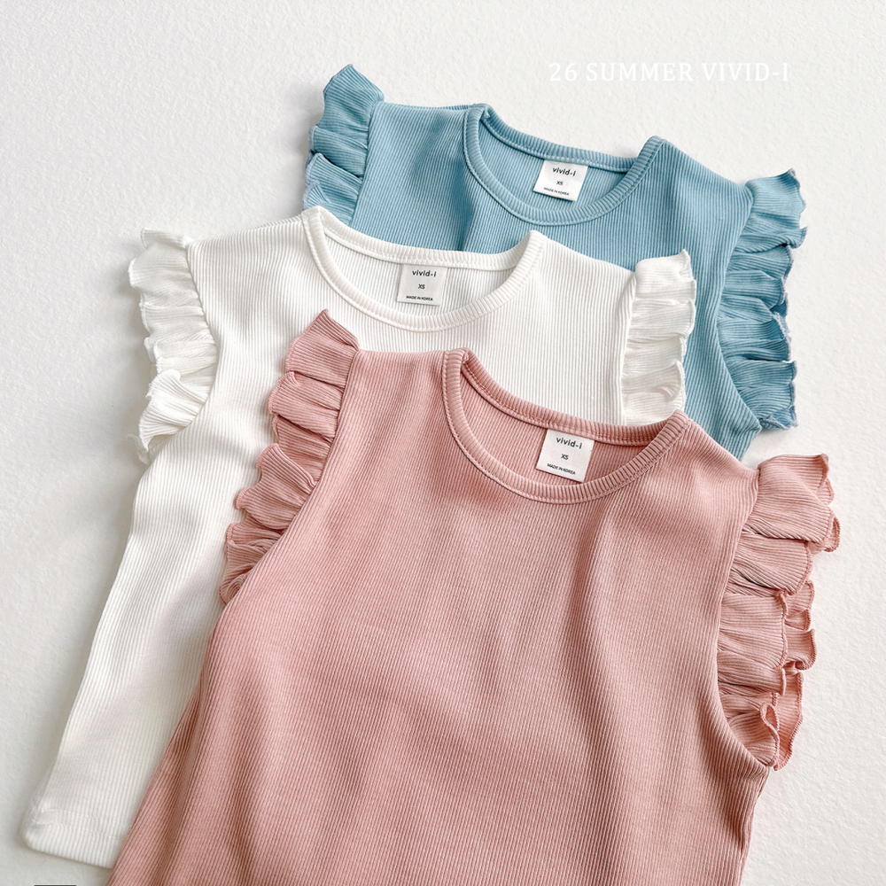 90-140 VV 荷葉邊羅紋上衣 3色