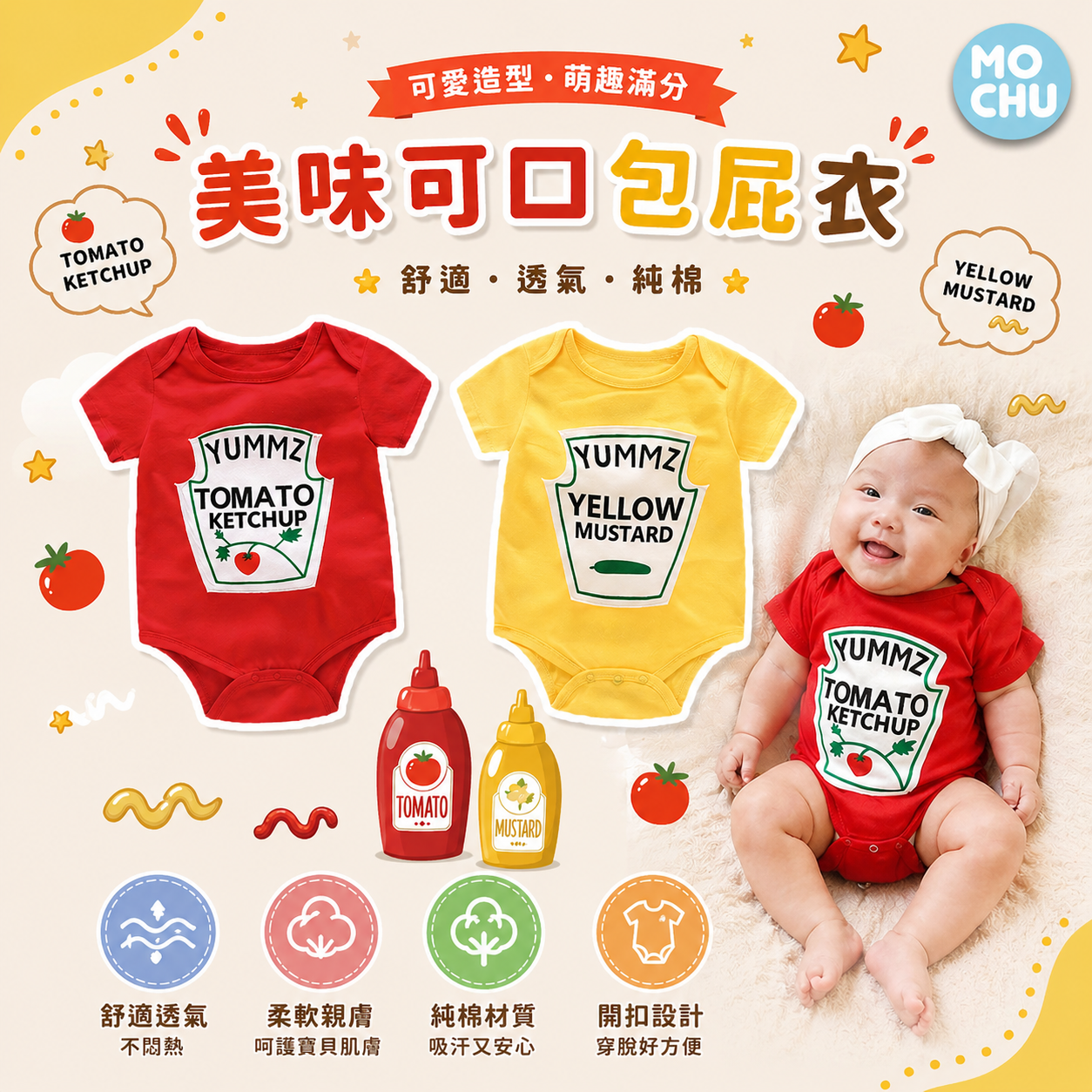 番茄芥末醬包屁衣(兩款)