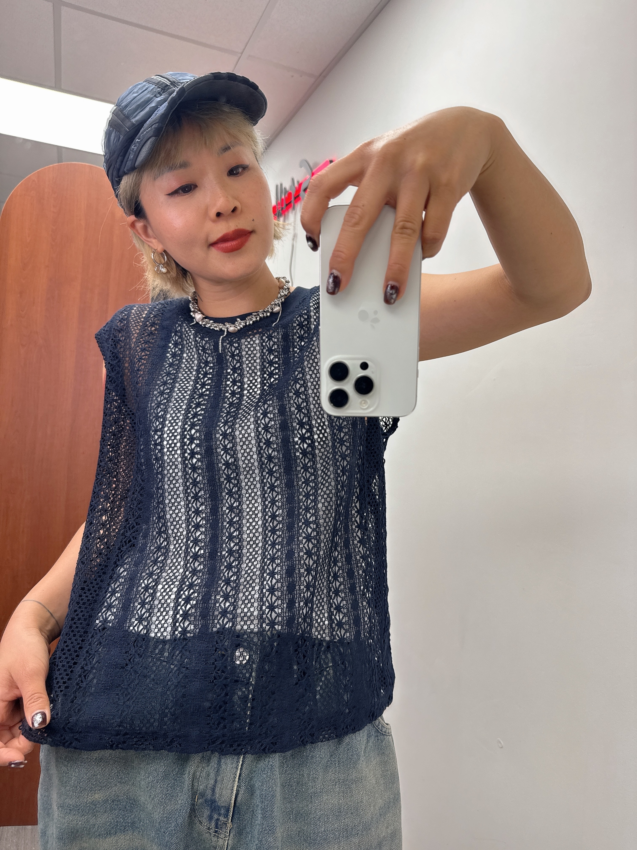 Navy色線背心