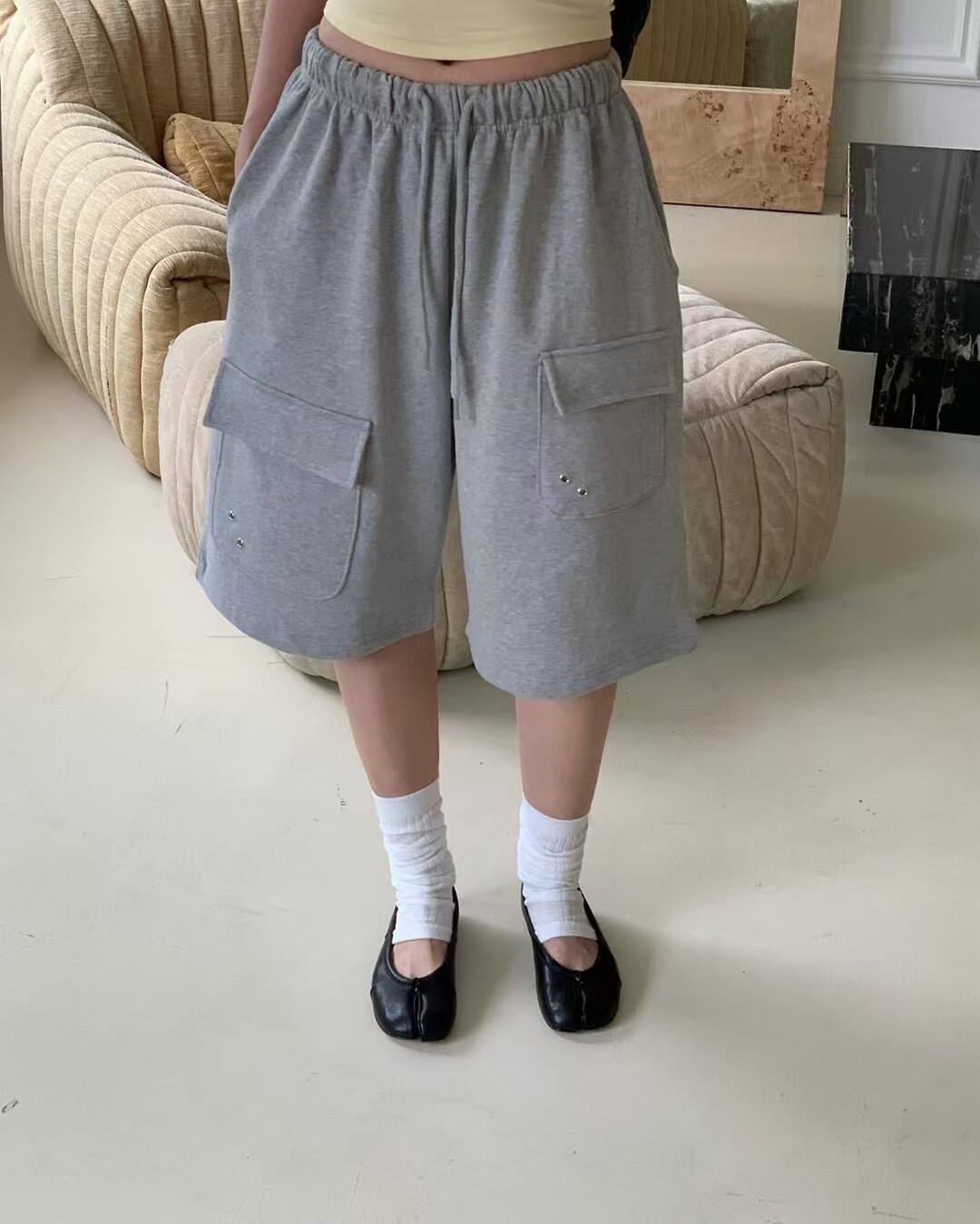 棉質口袋百慕達短褲