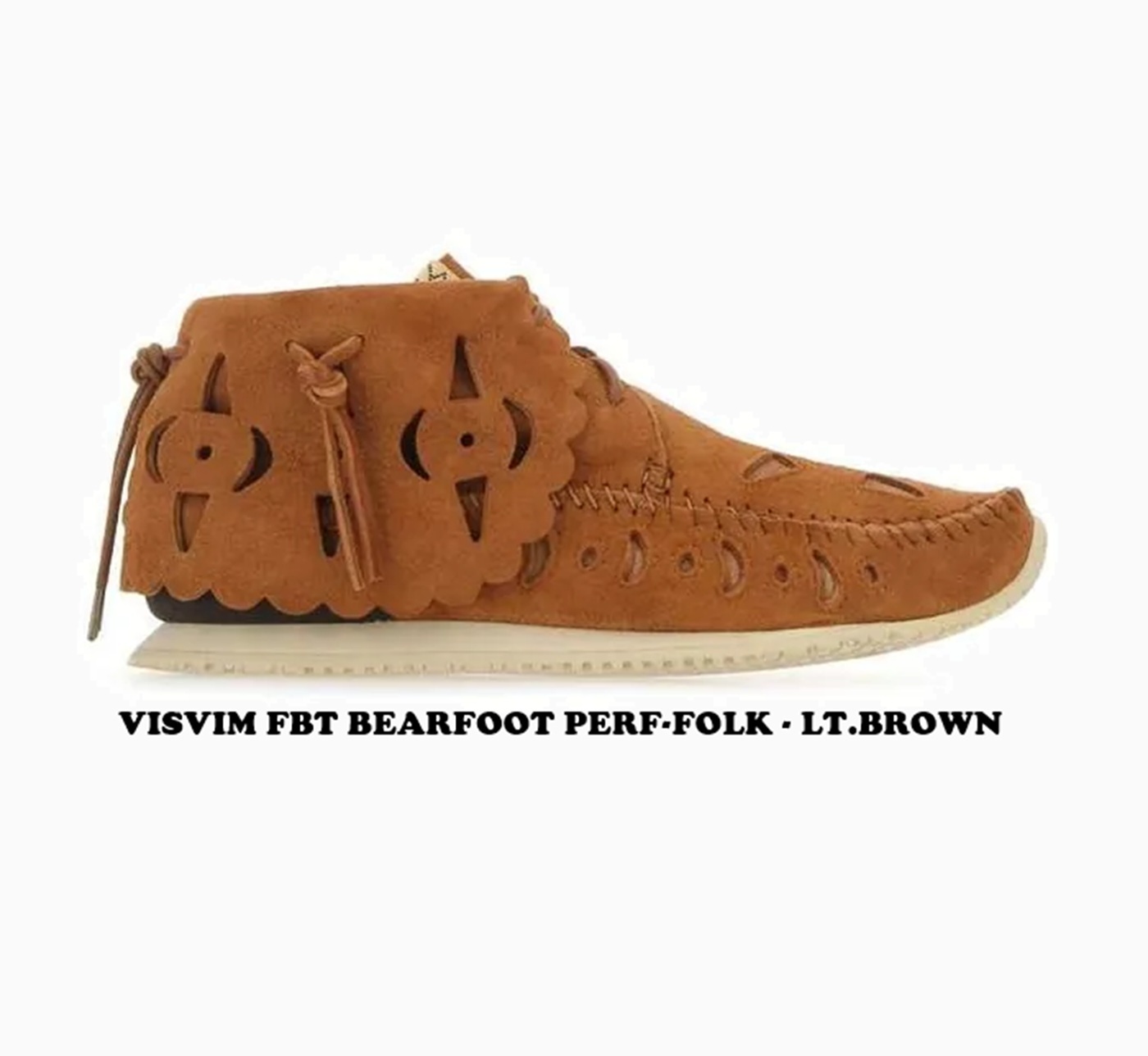 LAST SALE: VISVIM FBT BEARFOOT PERF-FOLK - LT.BROWN SIZE 9 PRE ORDER ITEM (預訂中)