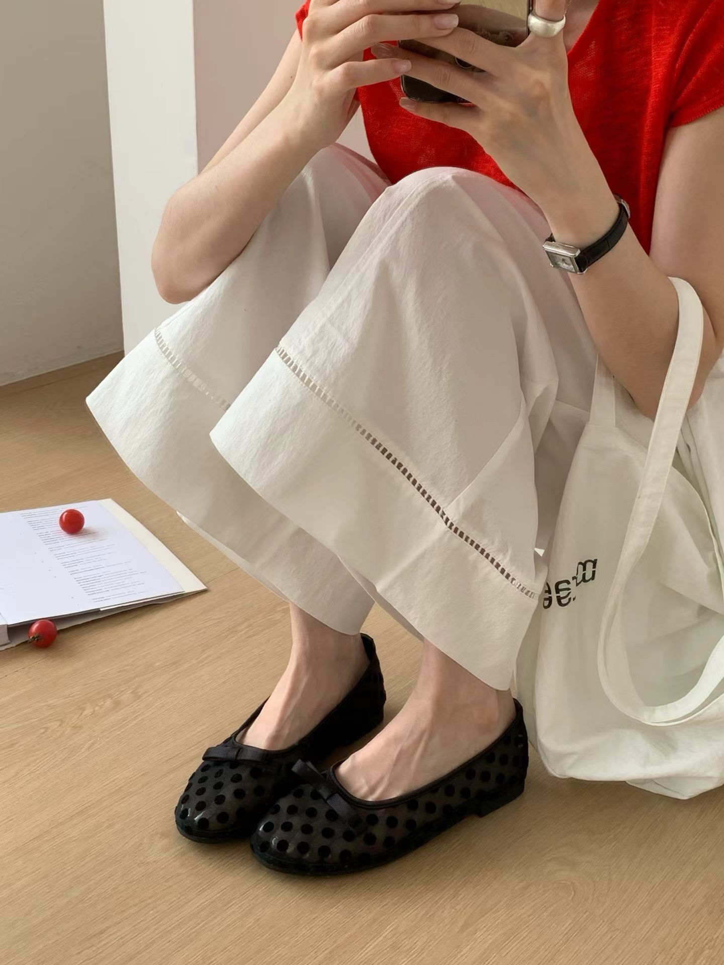 法式波點蝴蝶結單鞋