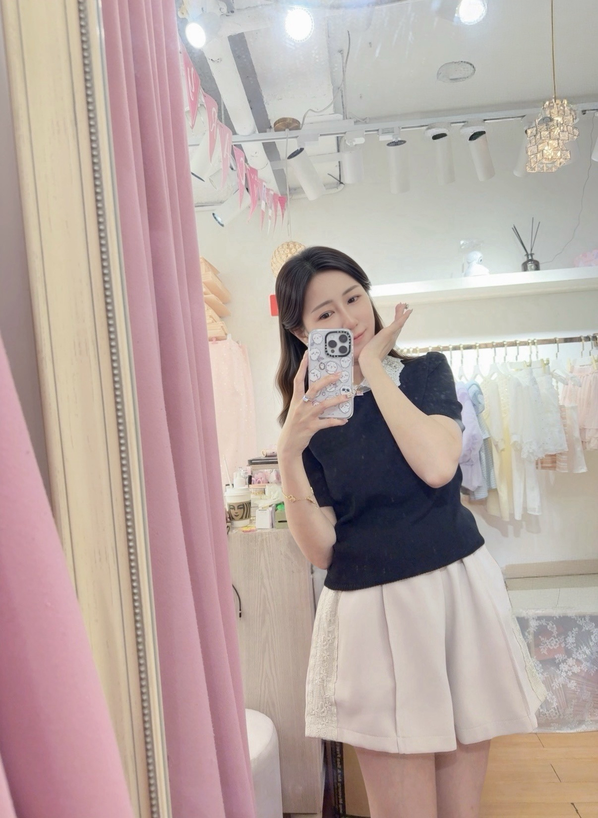 Side lace chiffon bottom 💖