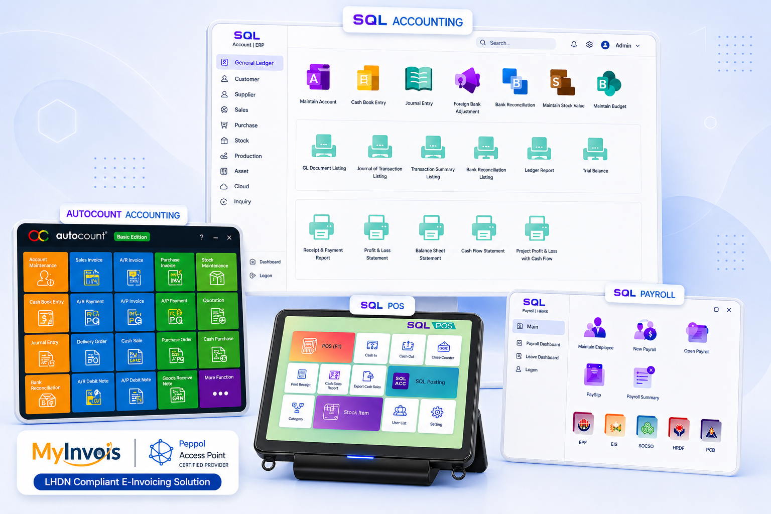 SQL Accounting POS System Malaysia | 会计与销售点系统界面