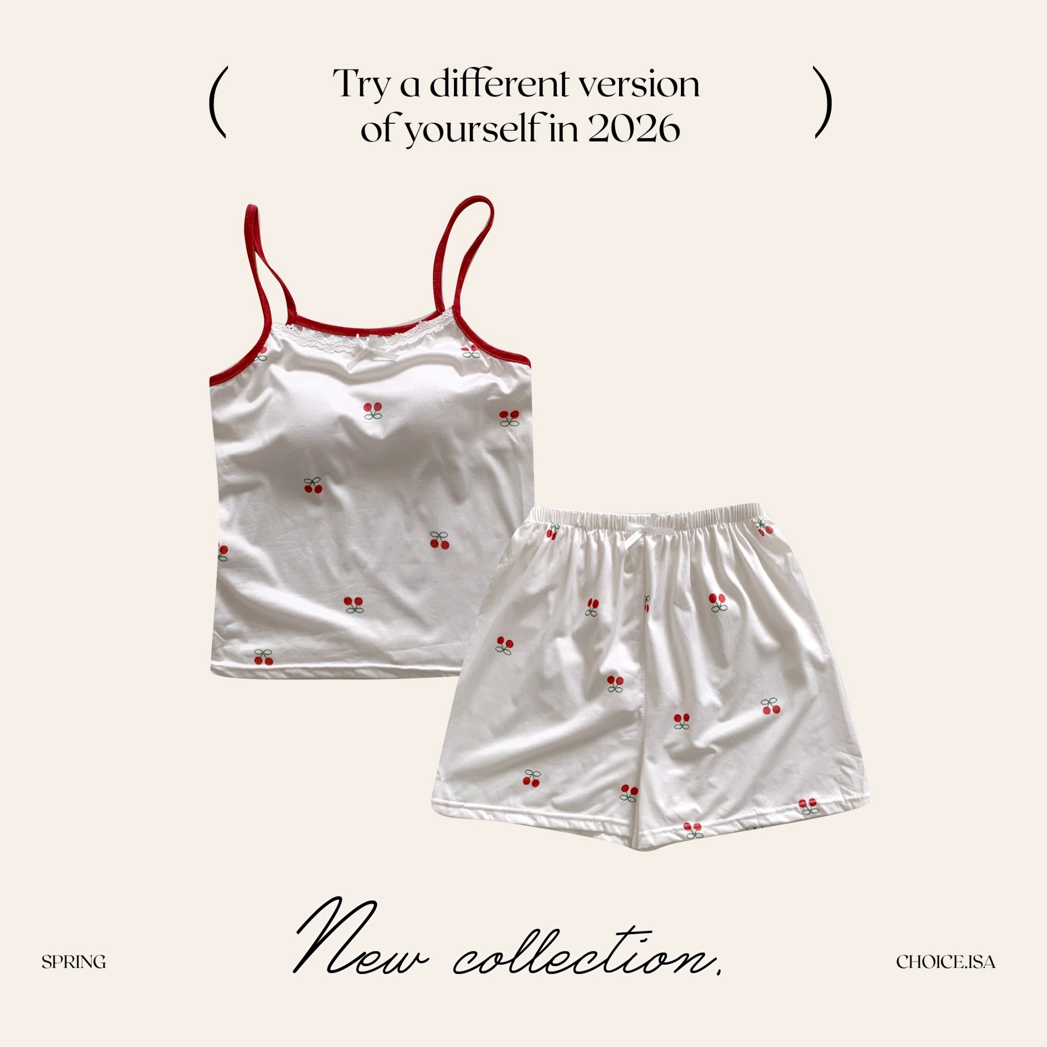 ISA_深夜裡的秘密 櫻桃居家睡衣二件組套裝_64018