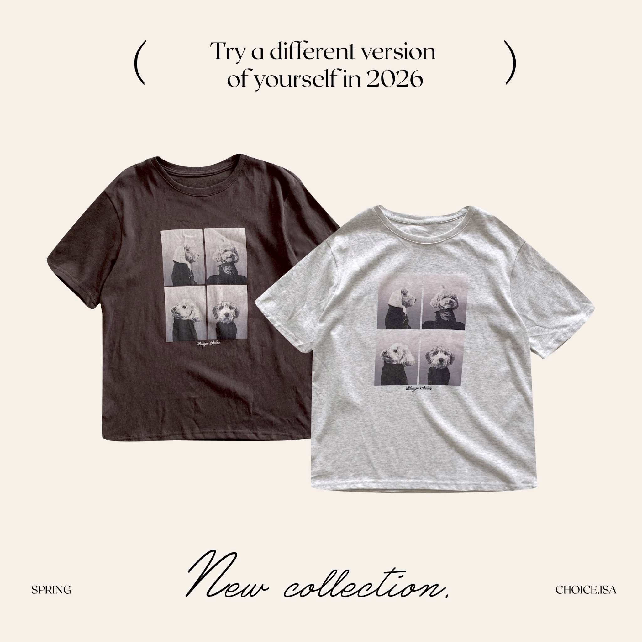 ISA_狗狗時刻 復古膠片四宮格oversized TEE_64033