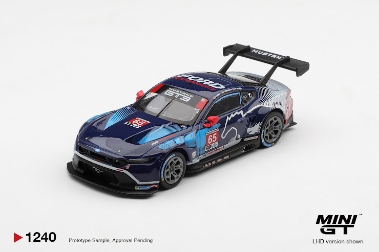 PO-$107 * MINI GT * 1:64 1240 Ford Mustang GT3 #65 Ford Multimatic Motorsports 2025 IMSA Daytona 24 Hrs Winner LHD