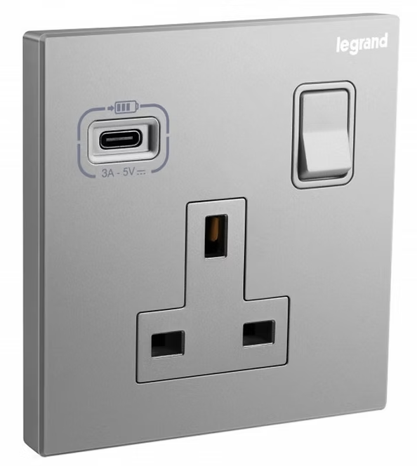 Legrand羅格朗  Galion 13A單蘇有掣連Type C USB 插座