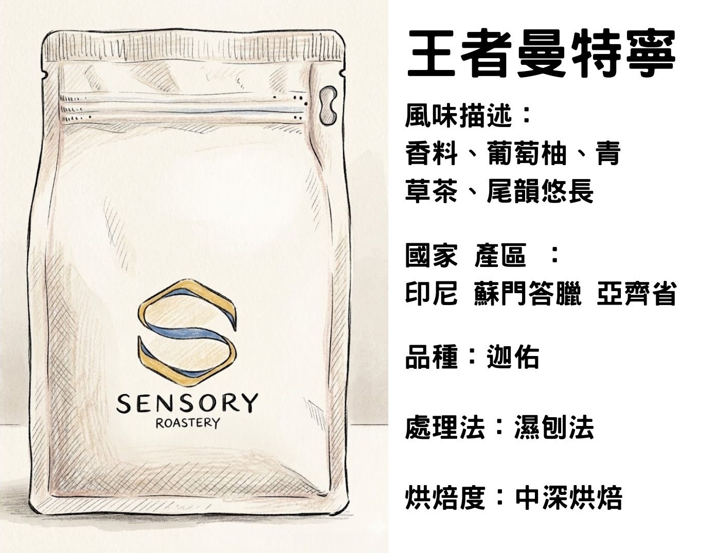 王者曼特寧｜印尼｜中深焙｜濕刨法