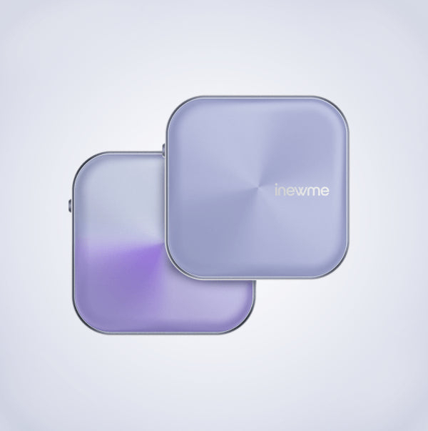 INEWME Aura Mirror Plus 折疊化妝鏡｜三色無極補光｜UV檢測＋濕度提醒