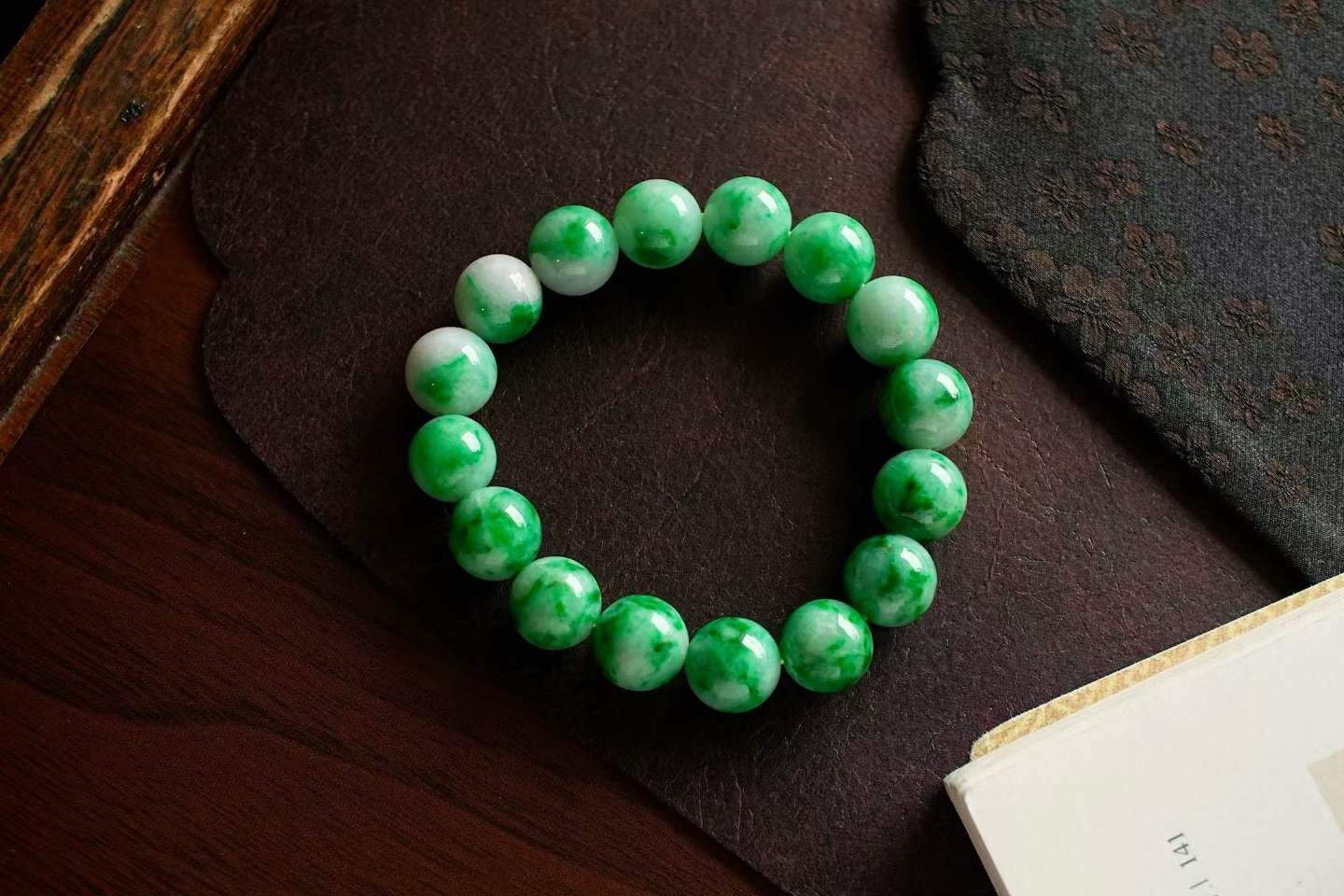 翡翠辣陽綠單圈手串 (12mm直徑),天然翡翠A玉, 緬甸玉, Jade, Jadeite