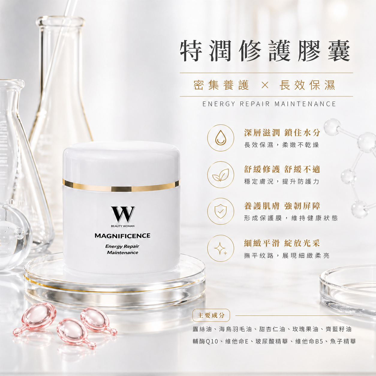 特潤修護膠囊  (快速修護 缺水肌 各式美容課程後適用)