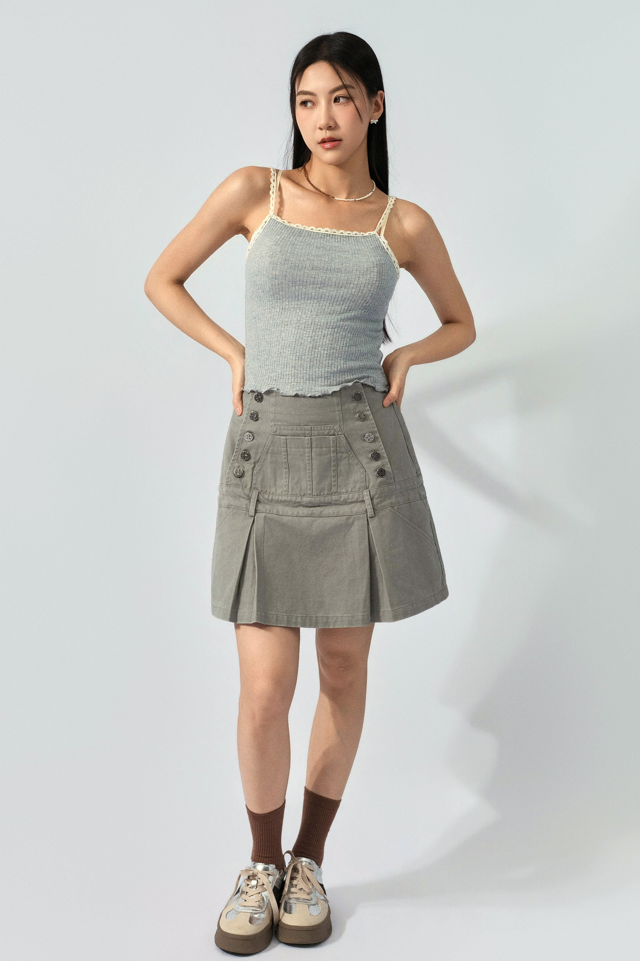 花邊吊帶直坑紋背心（預購產品）