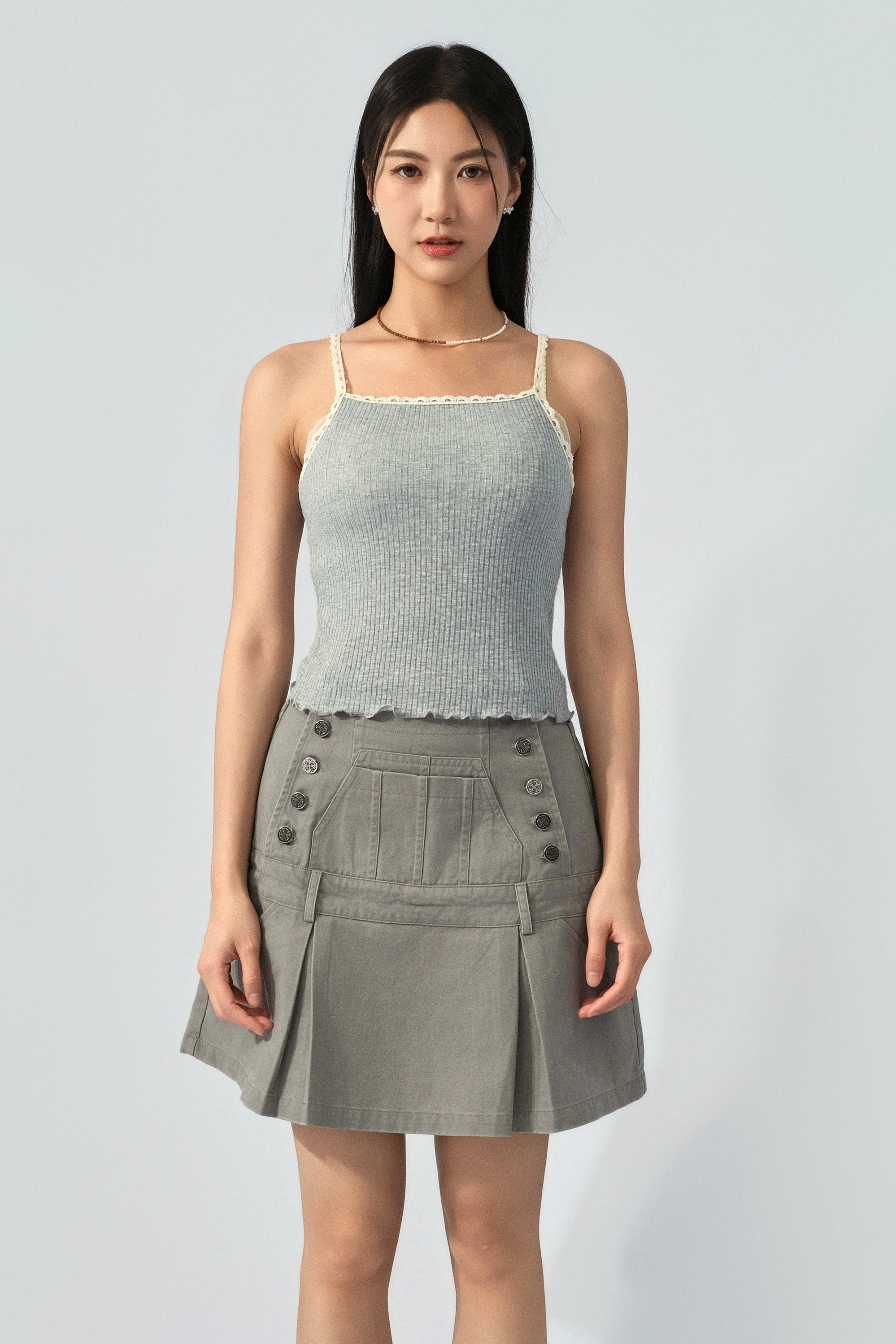 花邊吊帶直坑紋背心（預購產品）