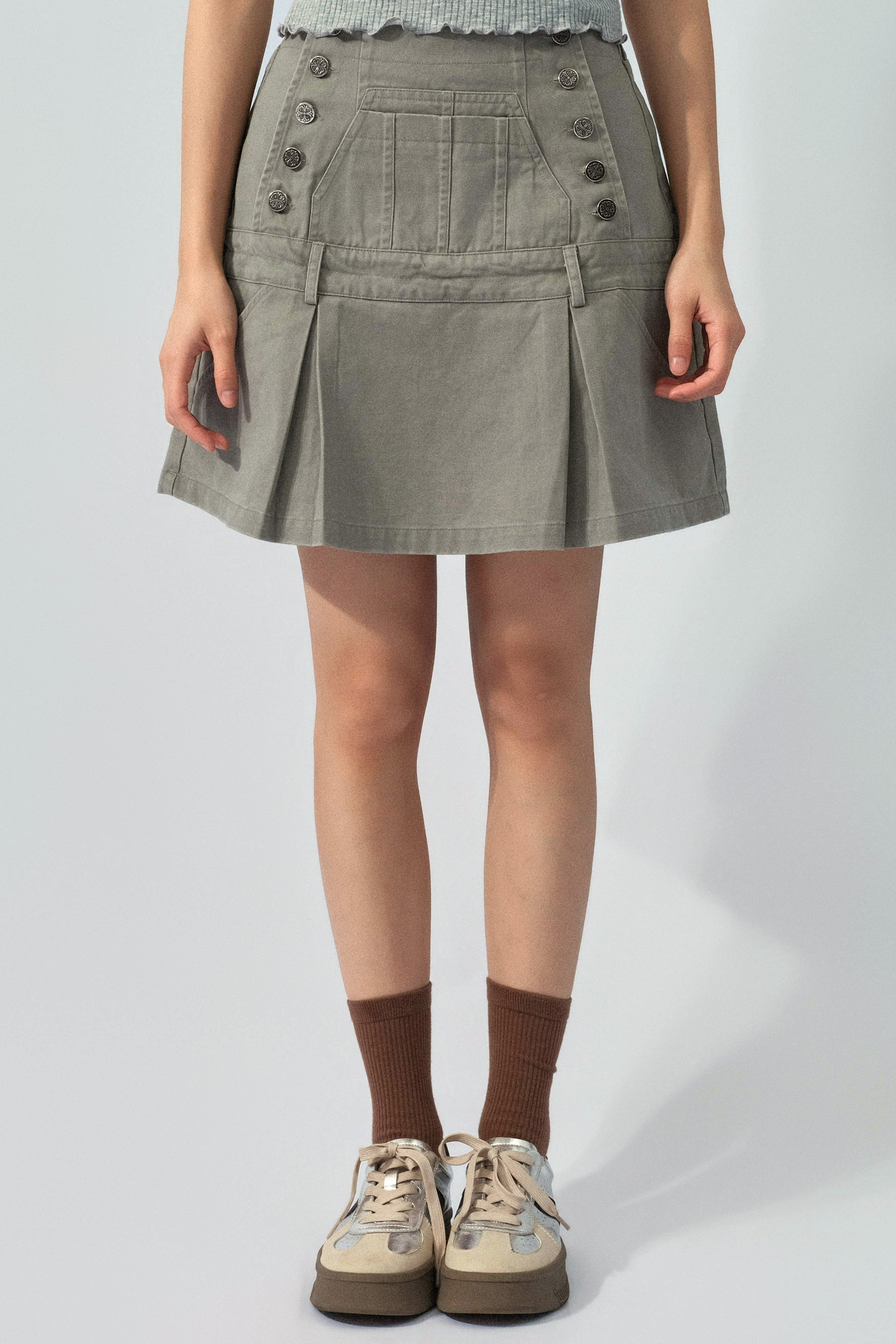 工人褲細節A形短裙(連打底褲)（預購產品）