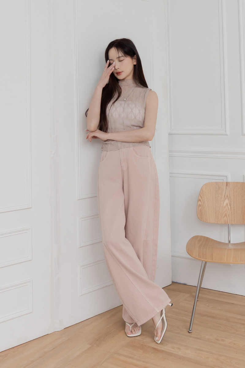 親膚彈力木耳邊內搭背心