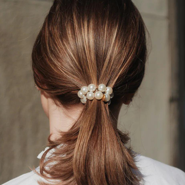 法國 SCRUNCHIE IS BACK BICHOUS 手工髮飾 珍珠 (S)