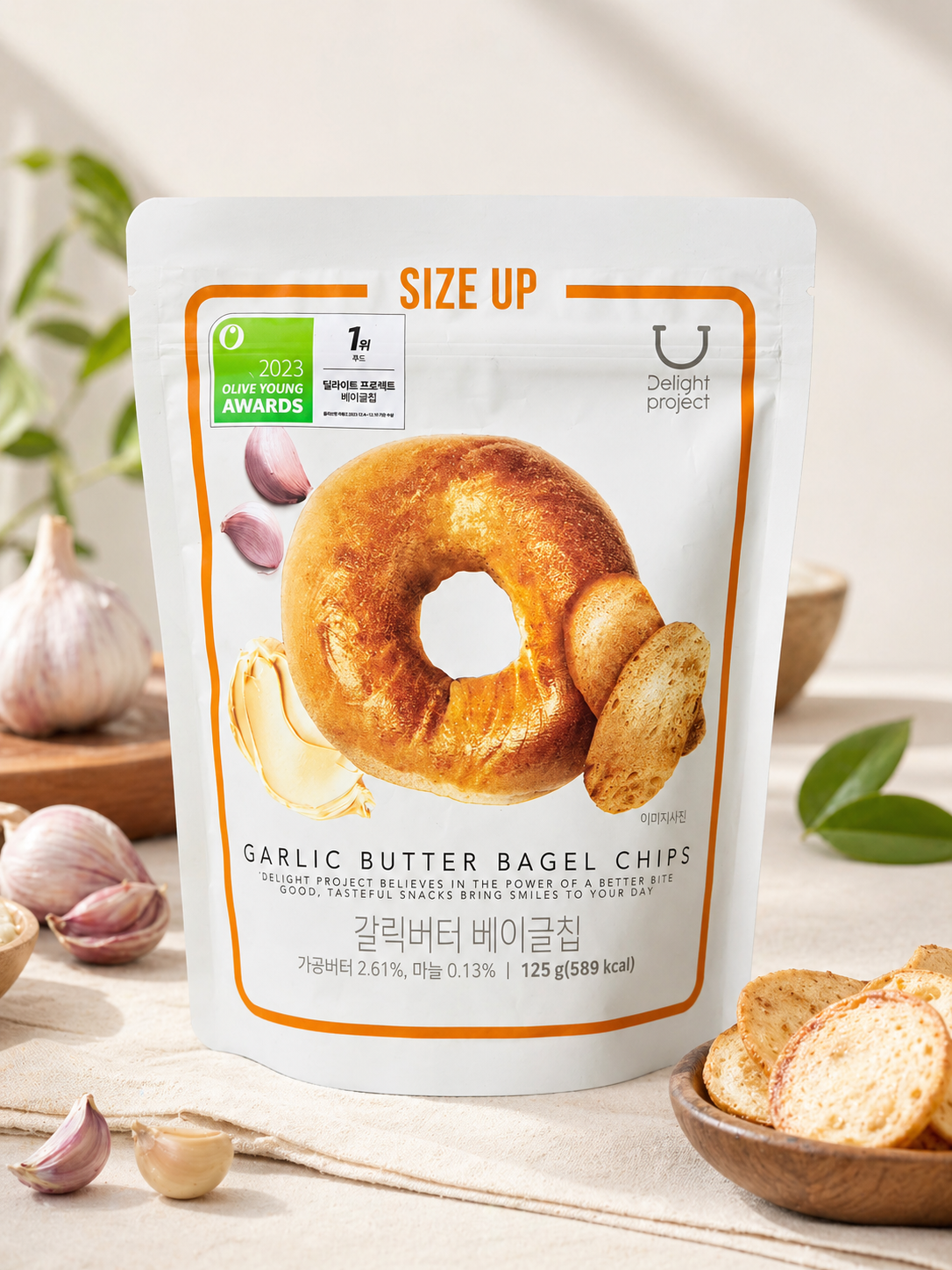 【 限量現貨 】Delight Project  大蒜奶油低卡貝果餅乾 125g