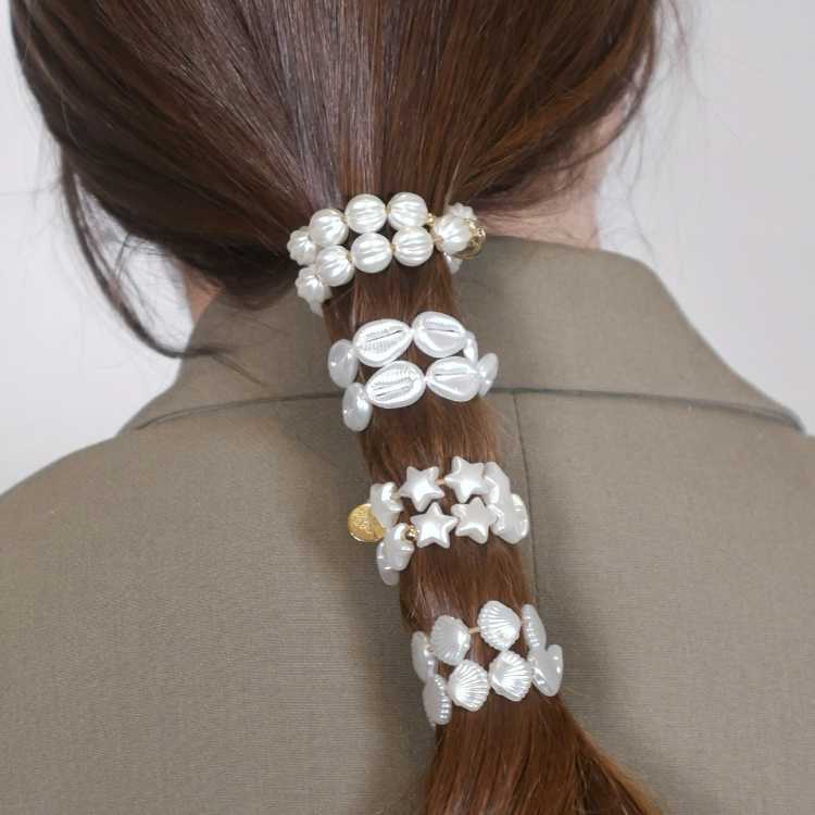 法國 SCRUNCHIE IS BACK BICHOUS 手工髮飾 珍珠 星星