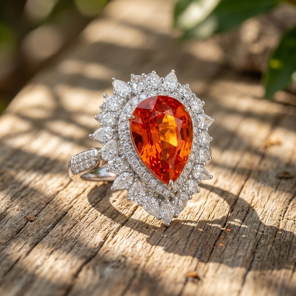 4.18ct芬達石18K金鑽石戒指/吊墜-兩用款 (帶寶石證書）