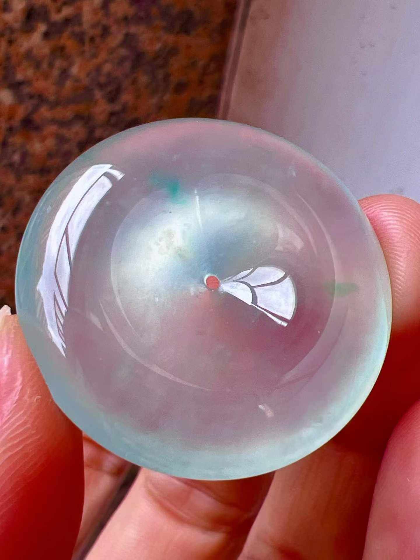 翡翠高冰平安扣 (31.7mm直徑),天然翡翠A玉, 緬甸玉, Jade, Jadeite