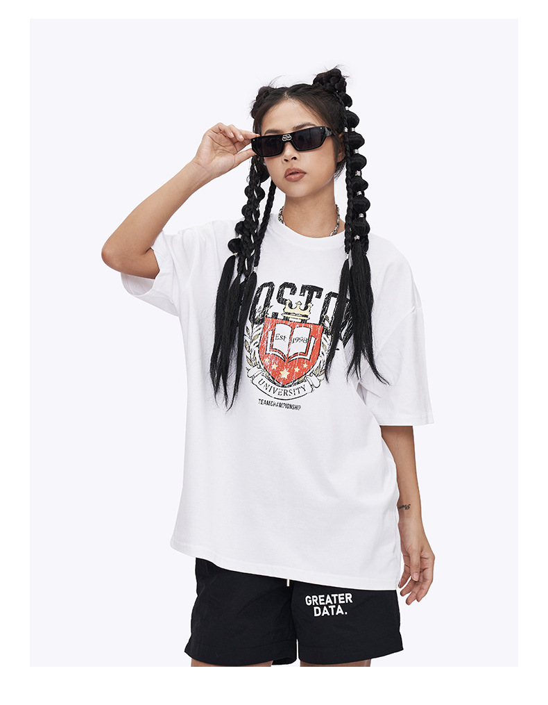 R.F.S.D 美式復古印花 重磅寬鬆短踢 SH-638