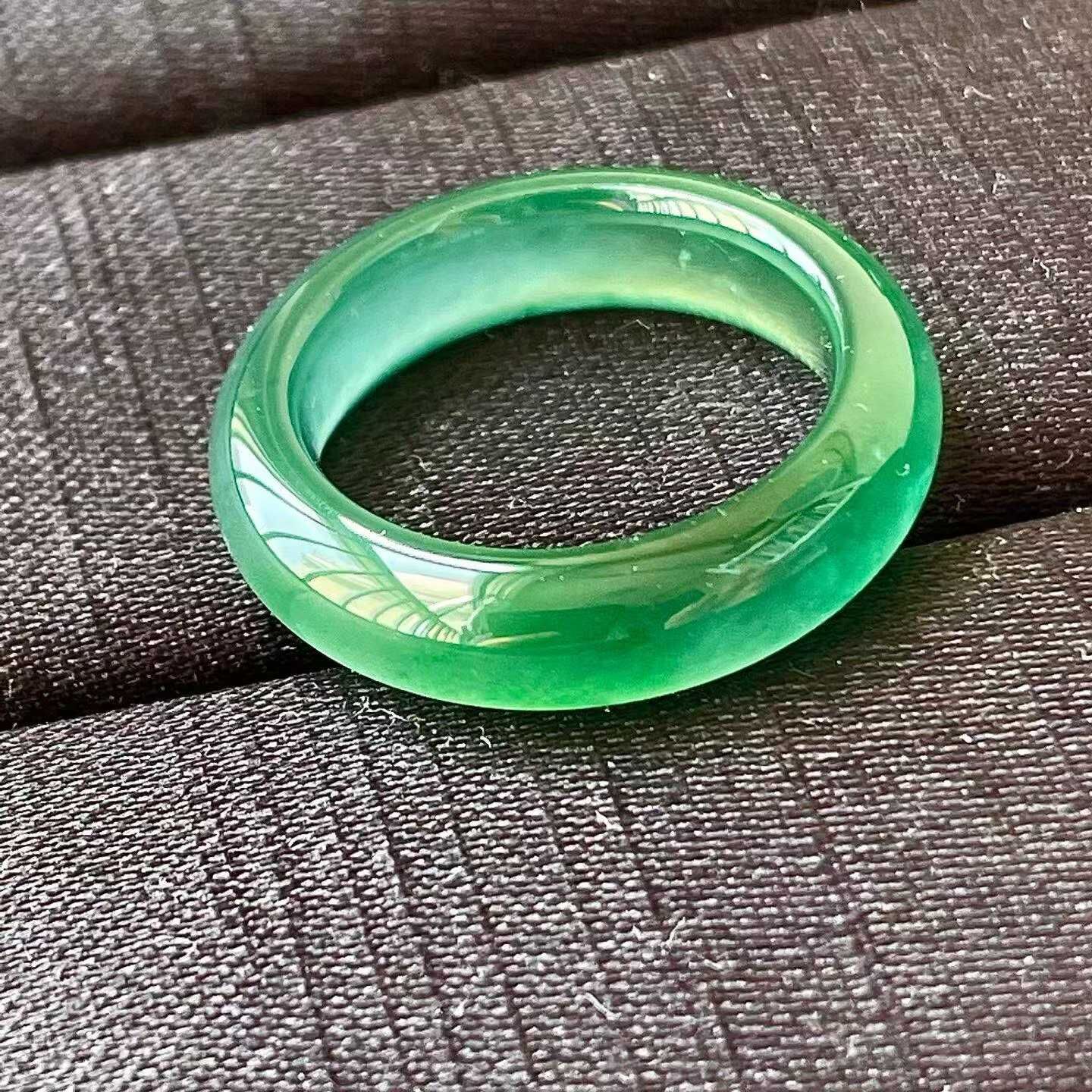 翡翠高冰綠指環 (圈口 15號),天然翡翠A玉, 緬甸玉, Jade, Jadeite
