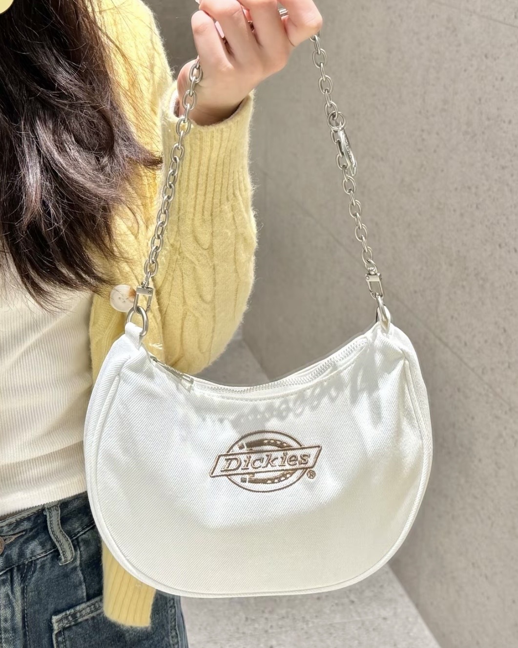 <買一送三⁉️>Dickies 3WAY 刺繡 鏈條 牛仔 半月包 三色