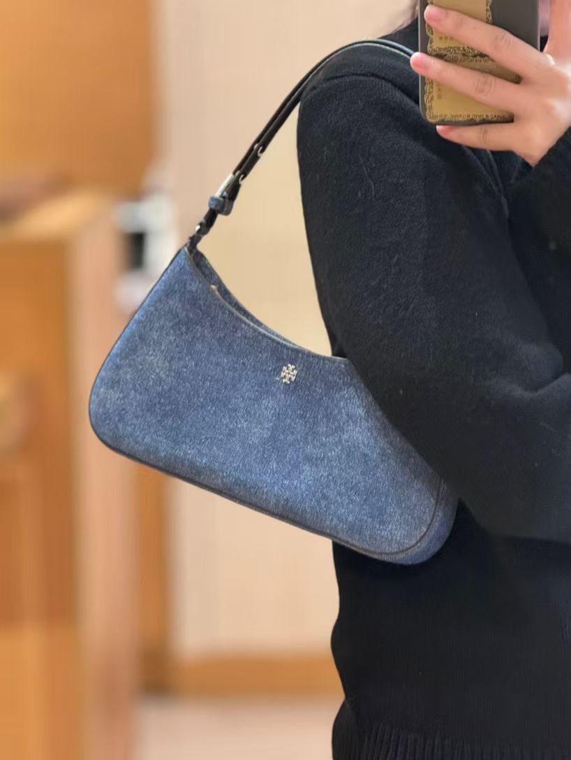 【預購】H042908 Tory Burch Emerson  牛仔藍色麂皮肩背包