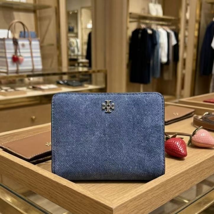 【預購】H042912 Tory Burch Emerson 牛仔麂皮短夾