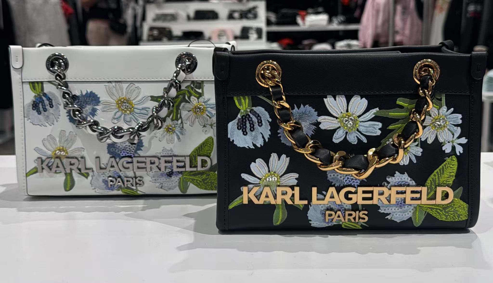 【預購】H042918 KARL LAGERFELD SAVOIE  雛菊印花拼接迷你托特包