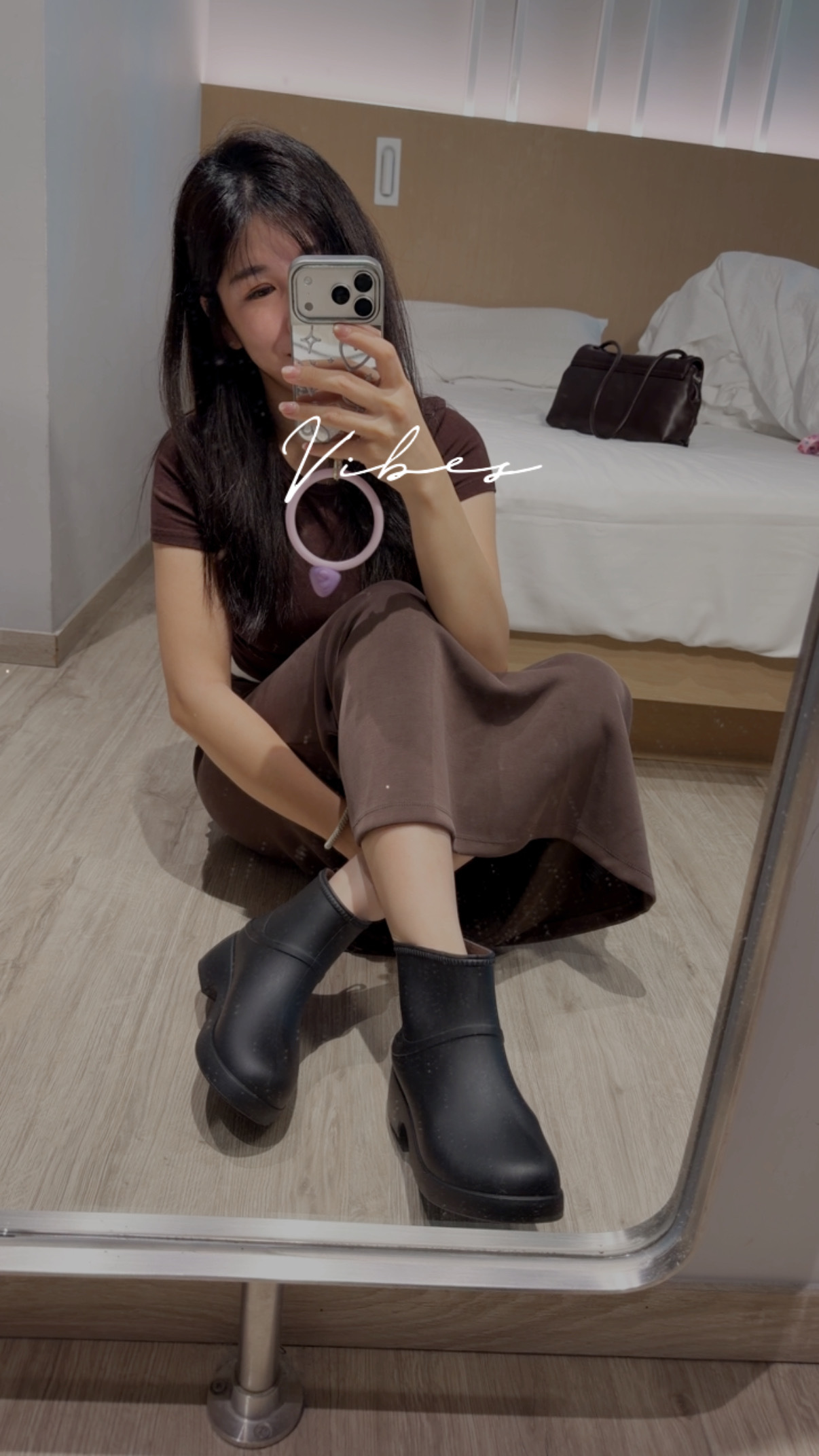 時髦顯瘦厚底雨靴(36-40)