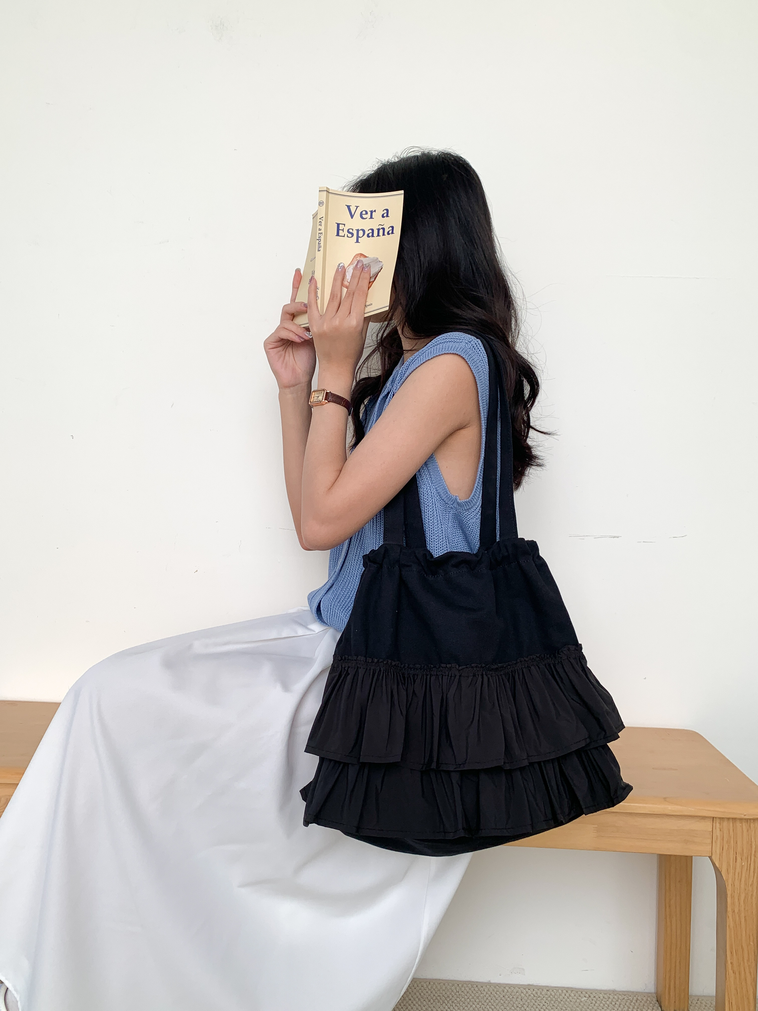Me.gusta｜奶油蛋糕波波帆布包｜Creamy Frill Tote