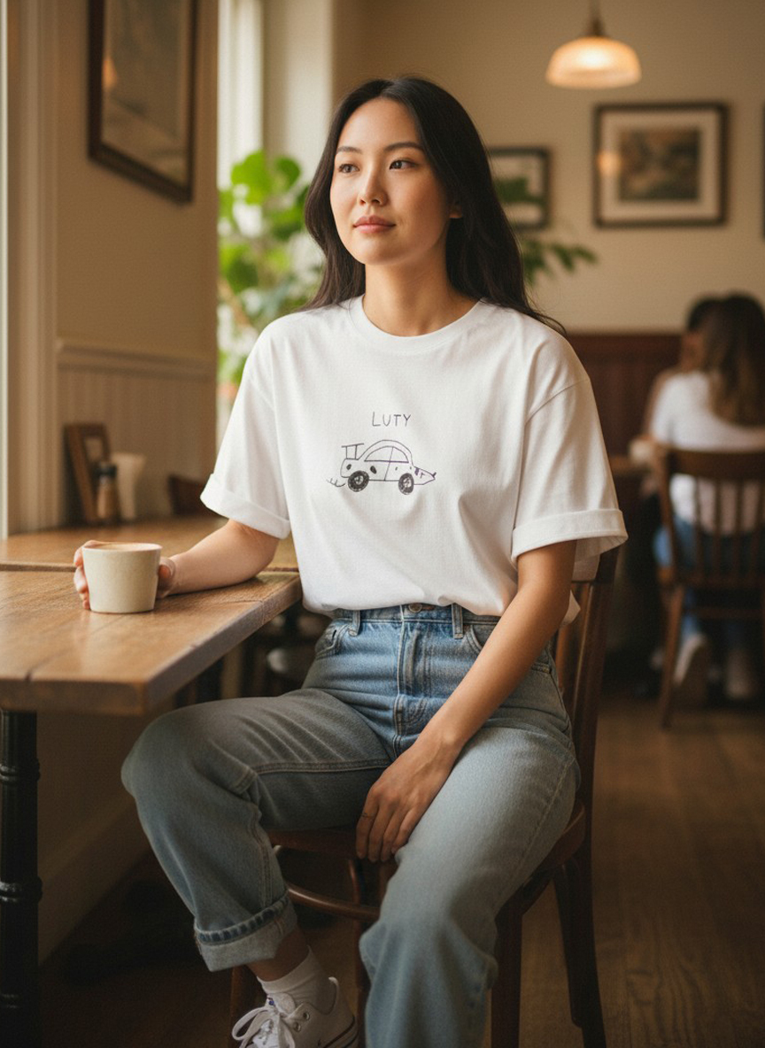 可愛小車插畫系列★日系童趣寬鬆棉質棉T