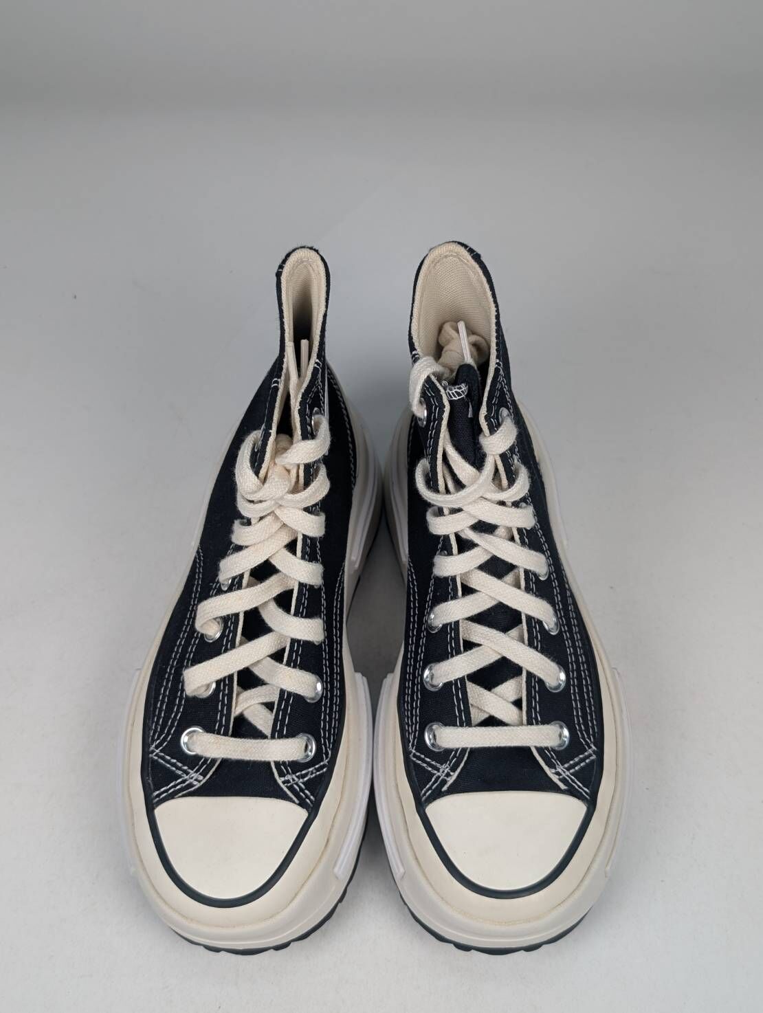 微瑕疵-左右鞋面泛黃 右腳鞋帶泛黃  A00869C 22CM CONVERSE RUN STAR LEGACY CX 高筒 黑色 男女段
