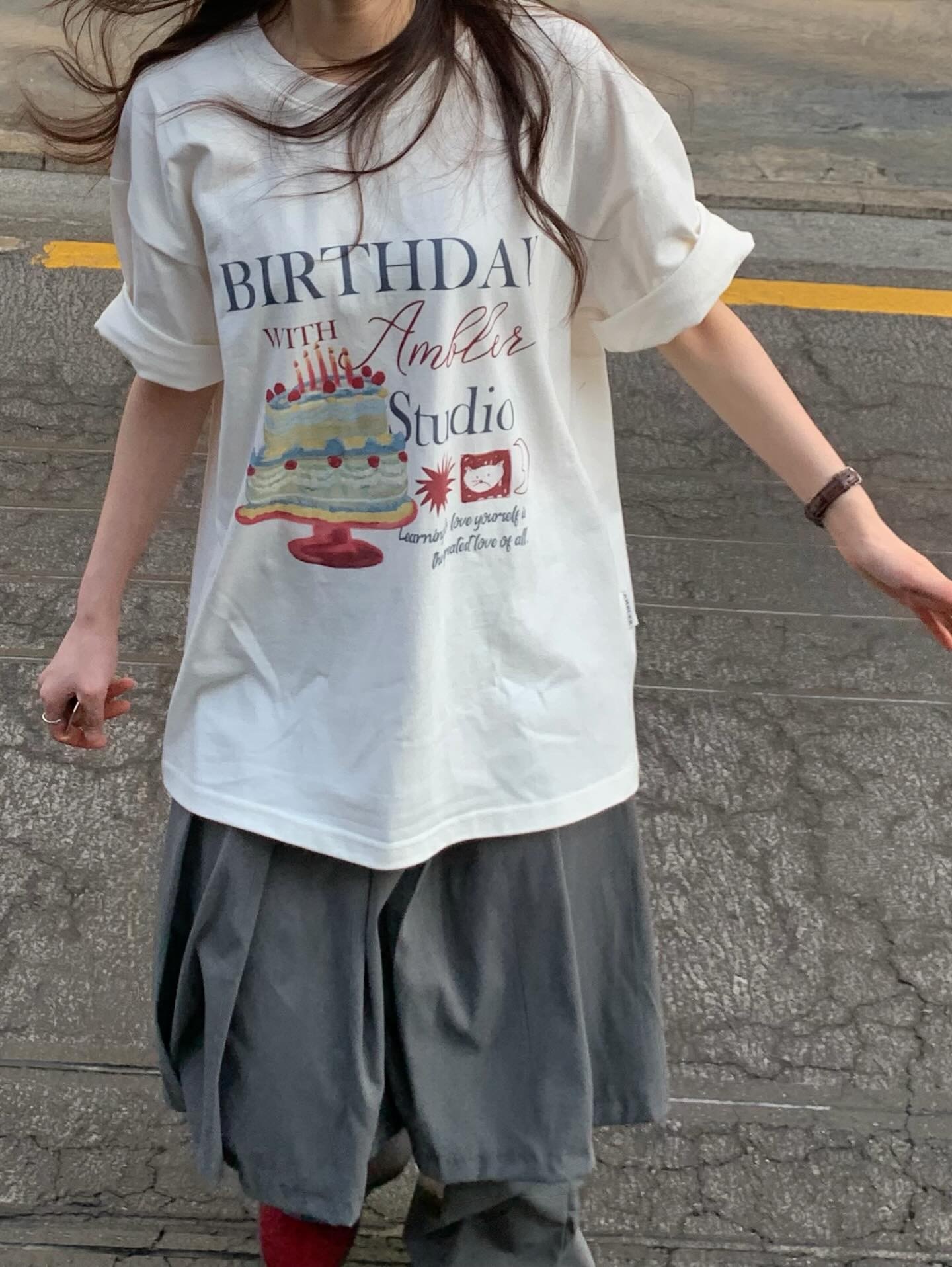 <單件免運🛒>Ambler 生日快樂 短袖上衣 2色