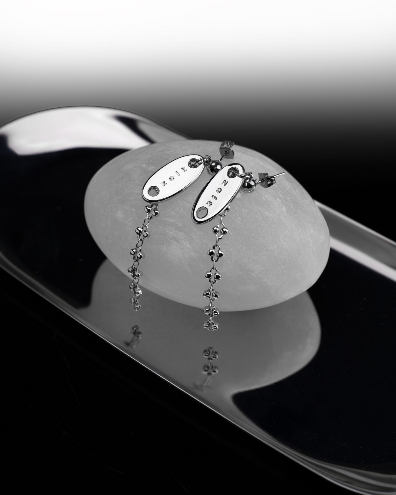 Zeit The Tag Drop Earrings