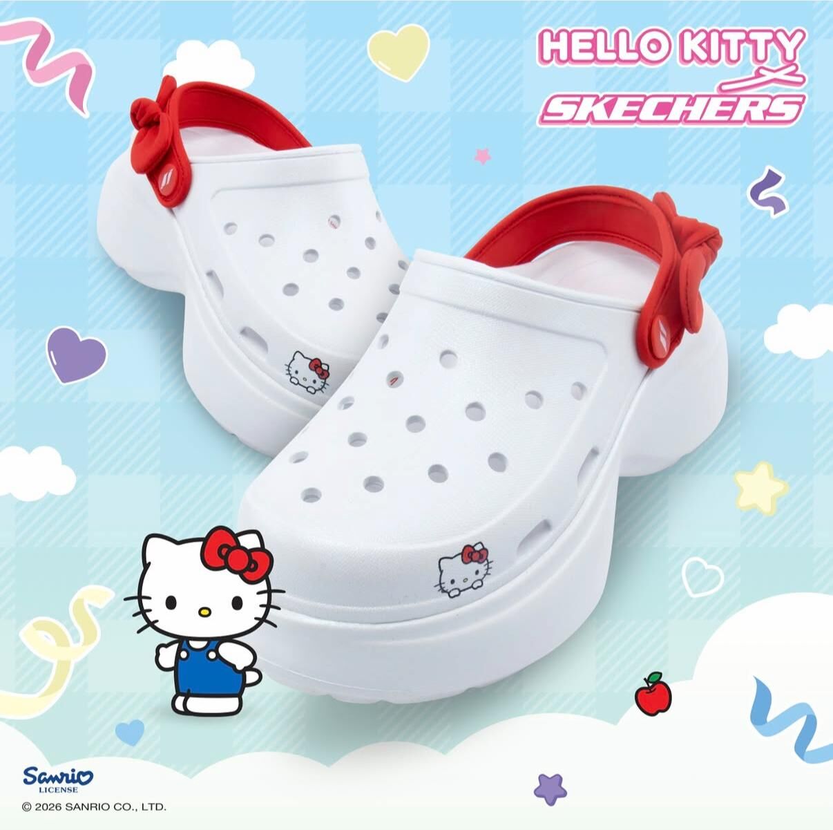 Skechers聯乘Sanrio Foamies 厚底涼鞋
